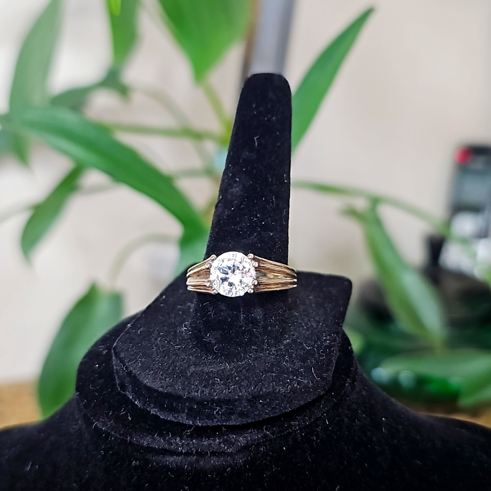 Travel ring, sterling silver and cz